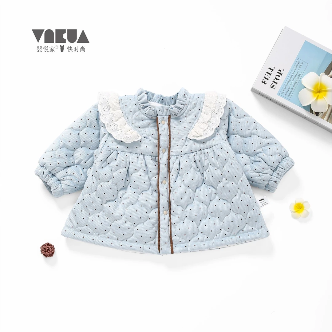 婴悦家女宝冬季85214点点宇宙花外套2000克小童保暖秋冬洋气上衣