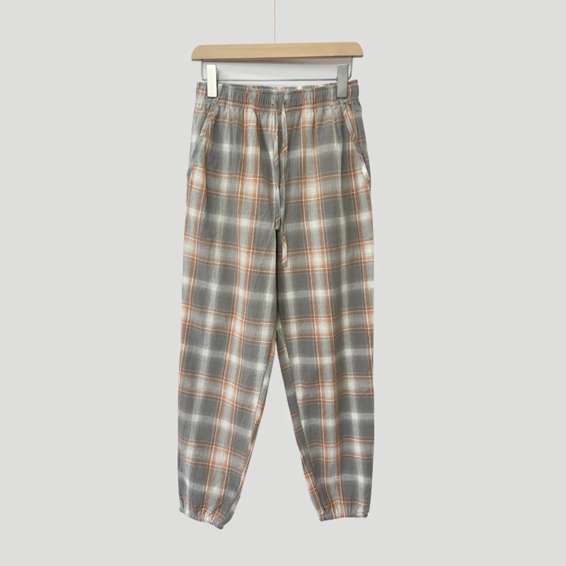 全棉色织水洗棉家居休闲长裤