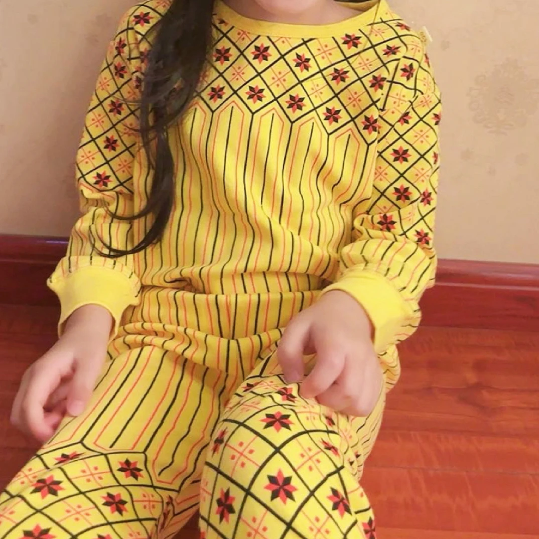 正版高质量100纯棉新疆棉A类怀旧款经典秋衣秋裤男童女童通穿