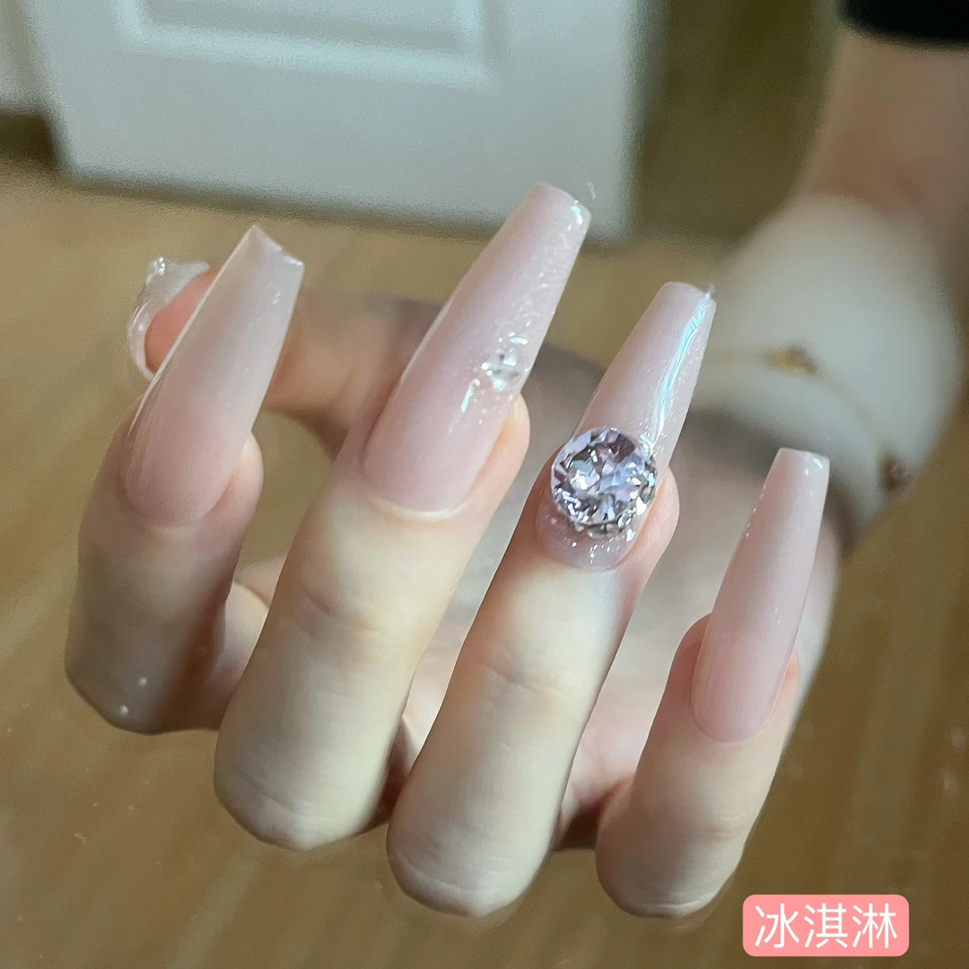 巴仑美【冰淇淋】冰淇淋少女 可重复少女穿戴美甲贴 施家华子钻
