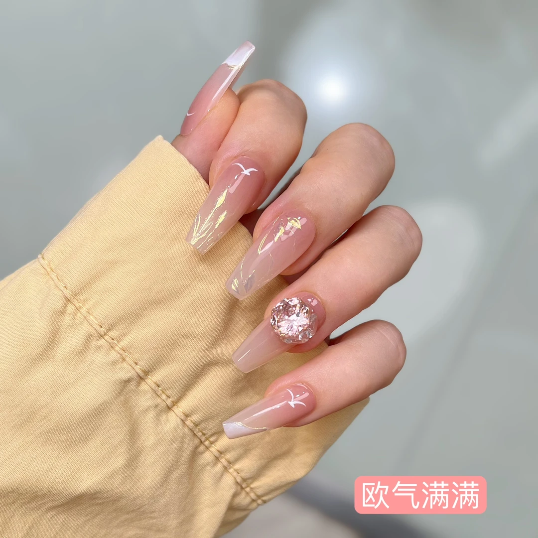 巴仑美【欧气满满】设计师款 海鸥水彩美甲可重复穿戴 5A高碳手捧切