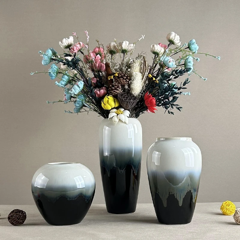 中式陶瓷花瓶古典青瓷客厅水培插干花器餐桌空间摆件家居陶罐装饰