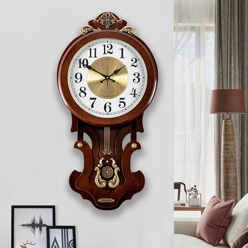 整点报时客厅挂钟家用静音时钟挂墙新中式高档时尚创意大气钟表