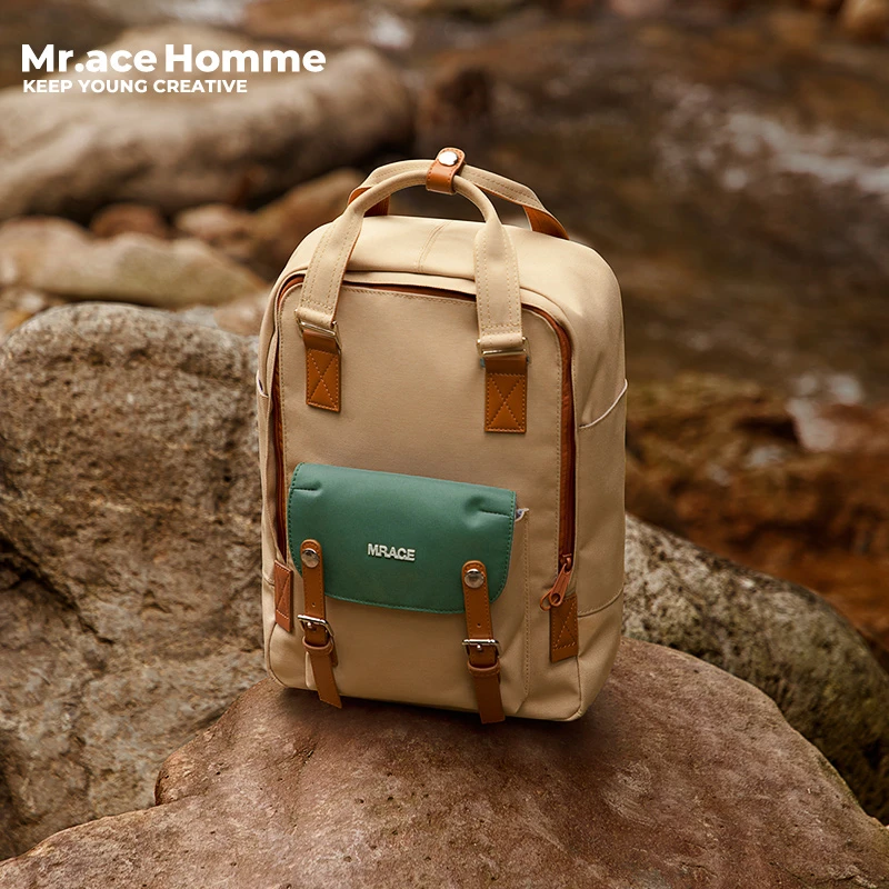 mrace徒步系列 户外旅行双肩包女大学生书包大容量手提电脑背包男