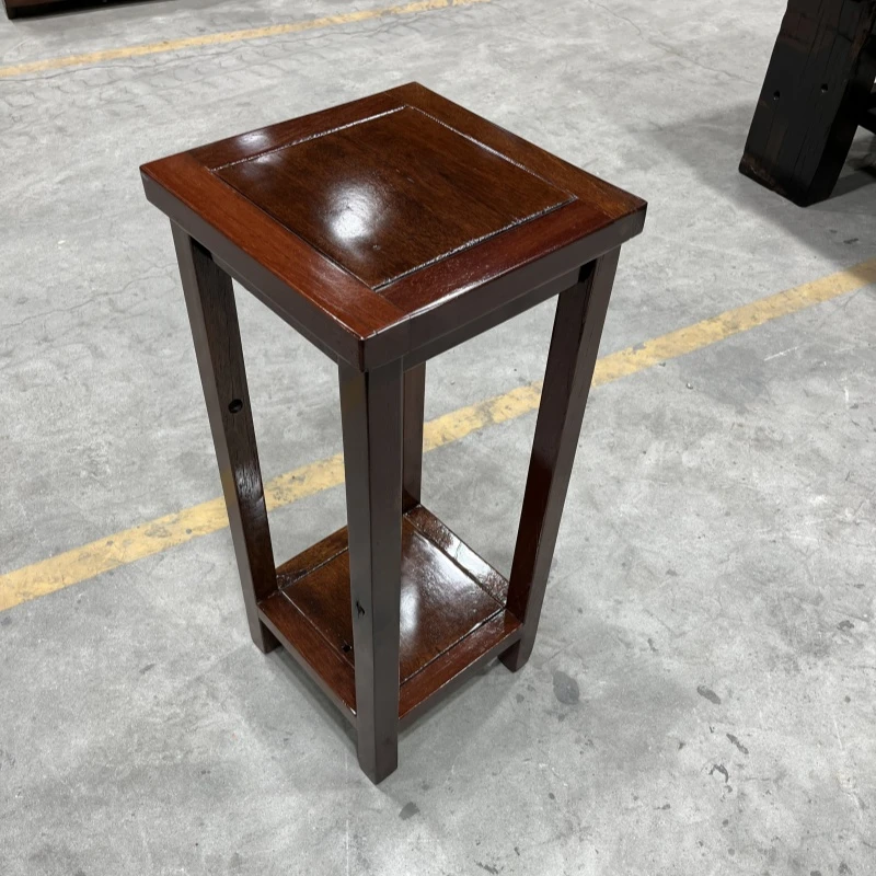 老船木花架方形简约家用置物花盆摆件托架实木花架子客厅小阳台架