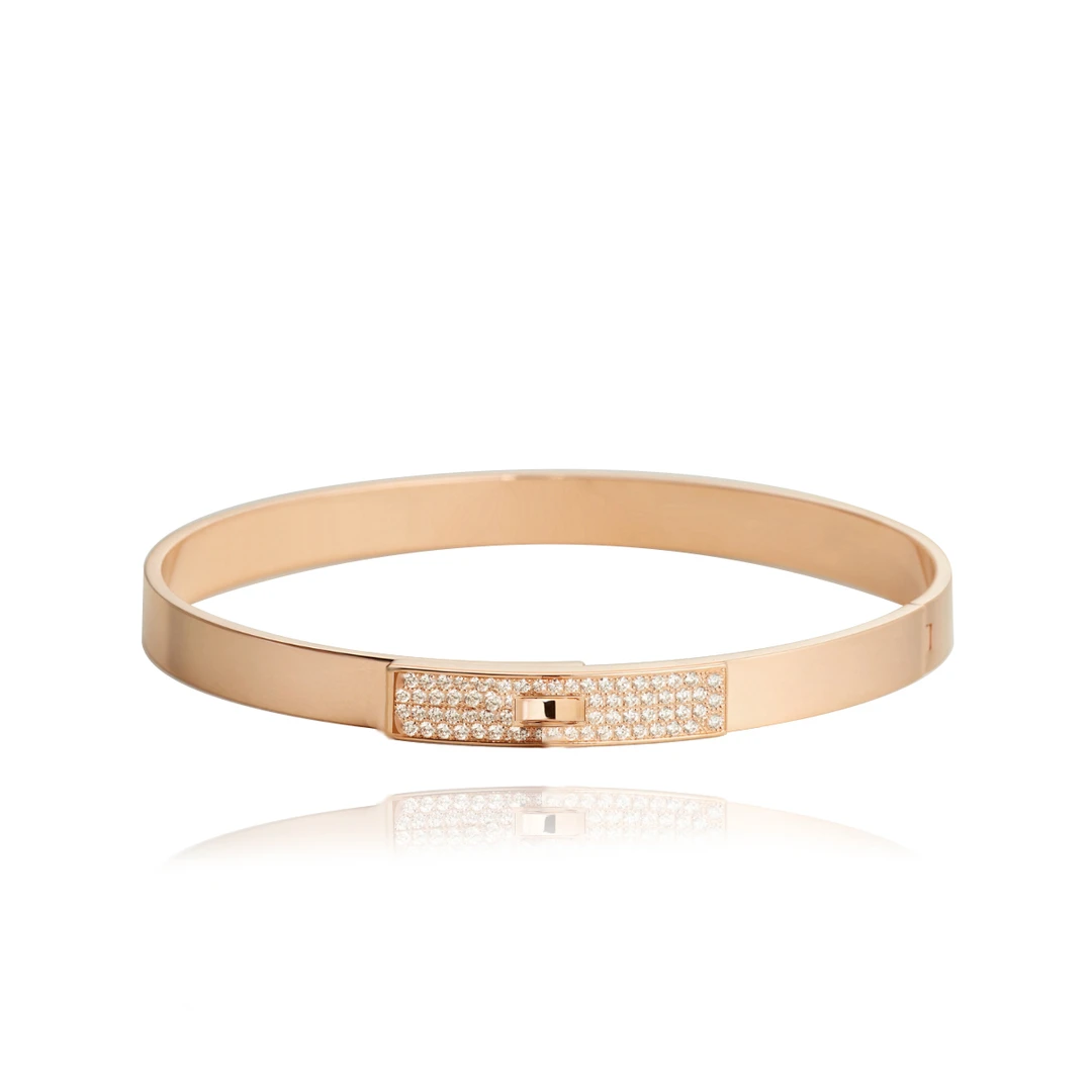 合金合成锆石手镯 时尚百搭凯月半手镯 ZF-C31