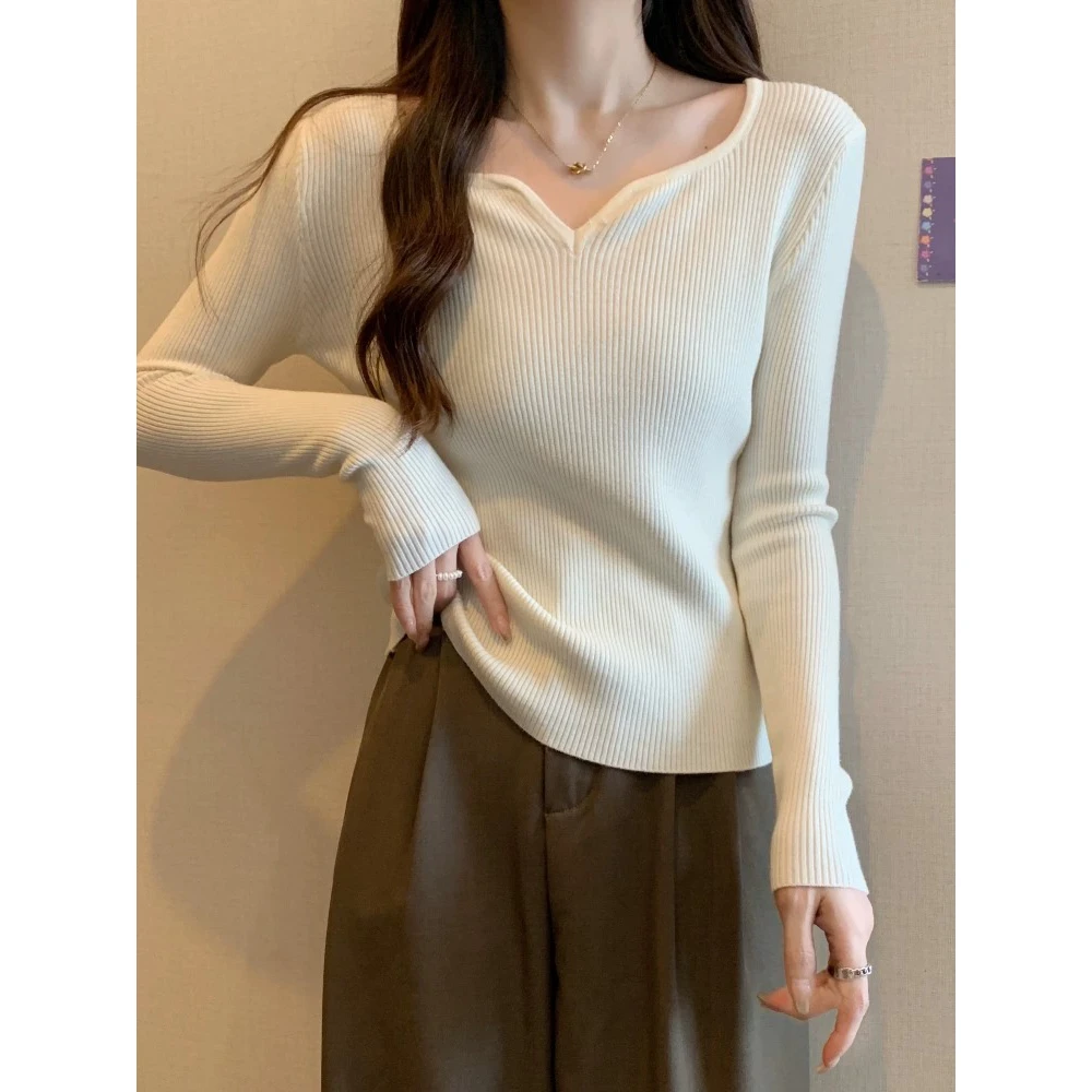 针织打底衫小众2023百搭内搭针织衫早秋时髦针织开衫上衣长袖新款