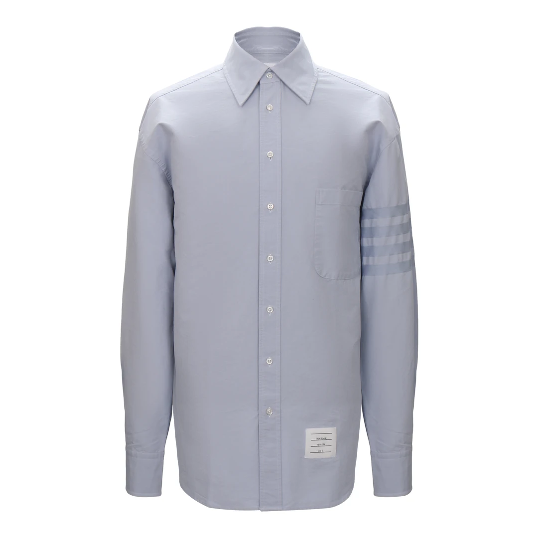 全新未使用 THOMBROWNE THOM BROWNE 男士浅蓝色长袖衬衫