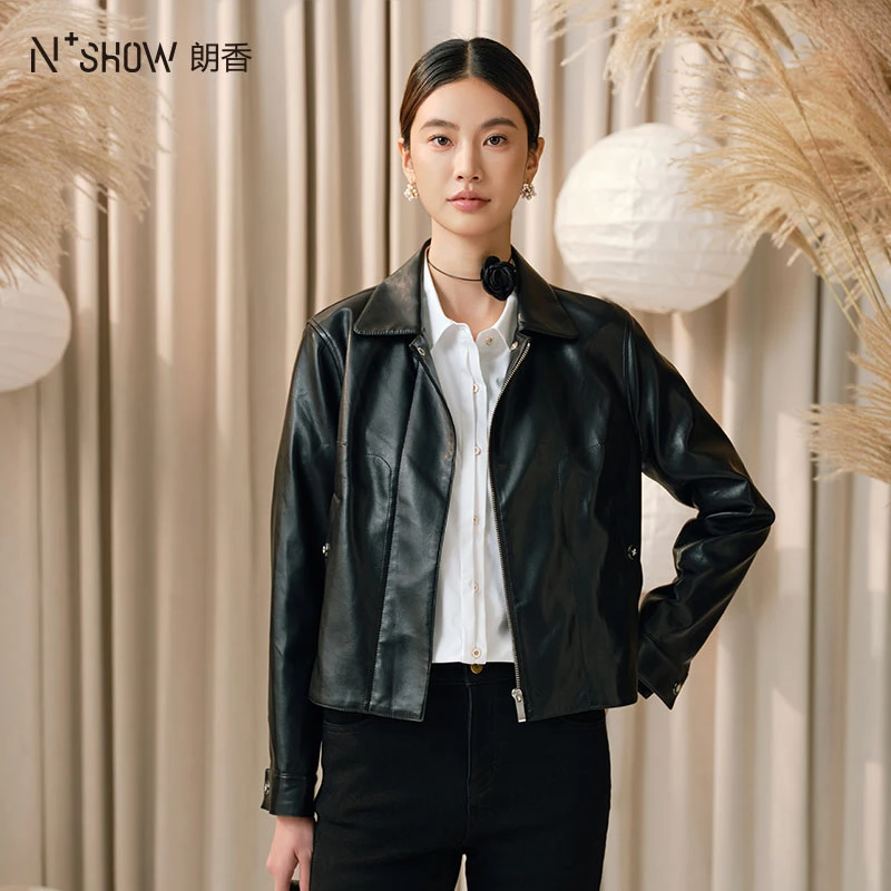 NOWSHOW朗香秋季新品幻想黑色皮衣243060