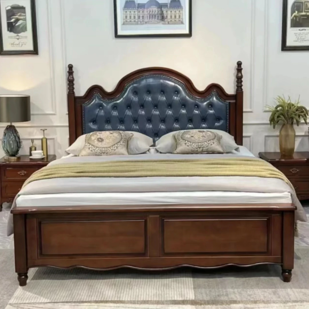 美式衣柜轻奢简约实木床单人大床双人床