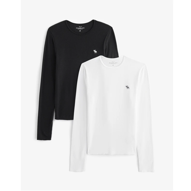 AF女装24春秋款2件组合装经典小麋鹿莫代尔打底长袖T恤KI139-4671