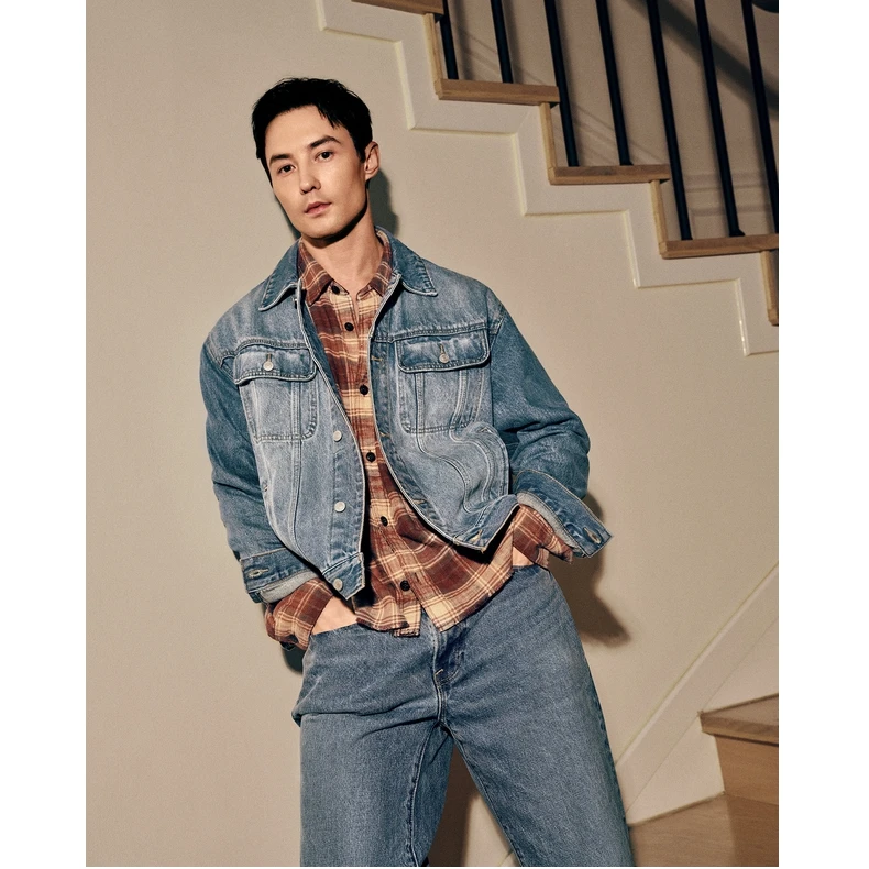 AF男装 24巴恩风美式复古翻领牛仔夹克外套132-4166