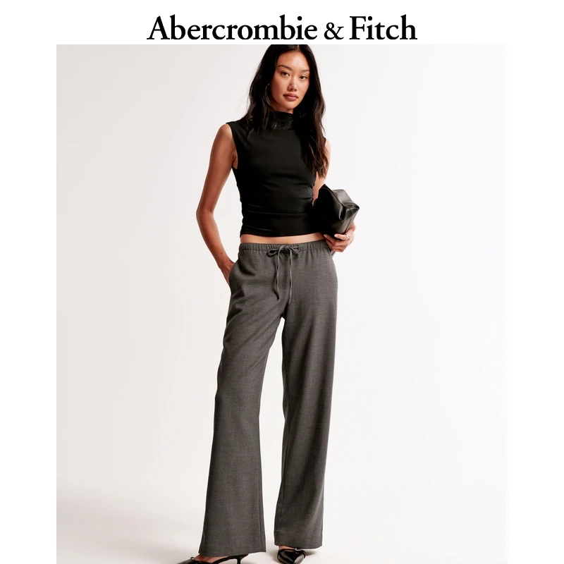 AF女装 24秋季辣妹气质抽绳松紧阔腿西装裤156-4389