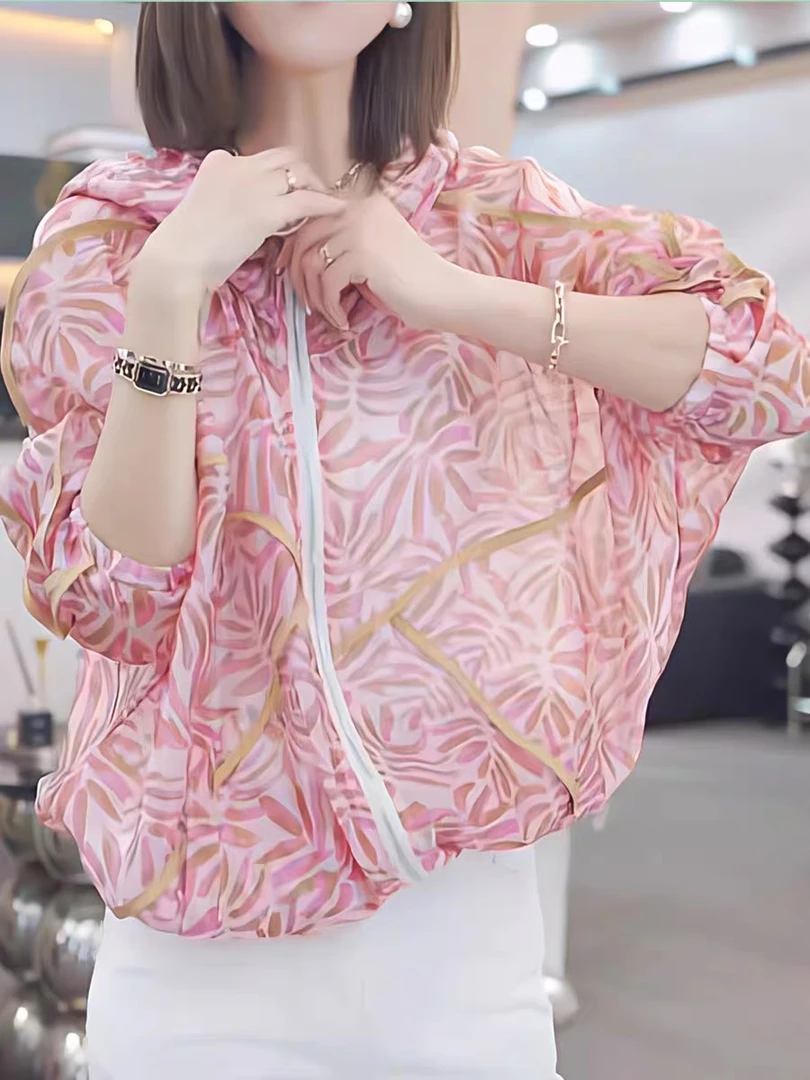 【CLOTHING/原创设计】金枝玉叶蝙蝠袖丝滑防晒防紫外线防晒衣女