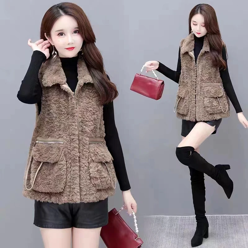 【宠粉专属】法式复古毛毛马甲时尚百搭皮毛一体高档加绒减龄保暖