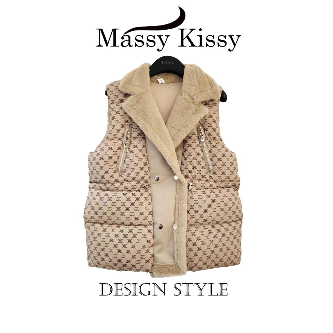 【宠粉专属】X935轻奢翻领拼接马甲春秋女保暖外穿马夹时尚百搭