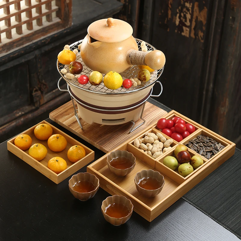 围炉煮茶罐罐烤奶茶壶家用煮烤奶茶壶户外网红煮茶炉碳烤火炉壶器