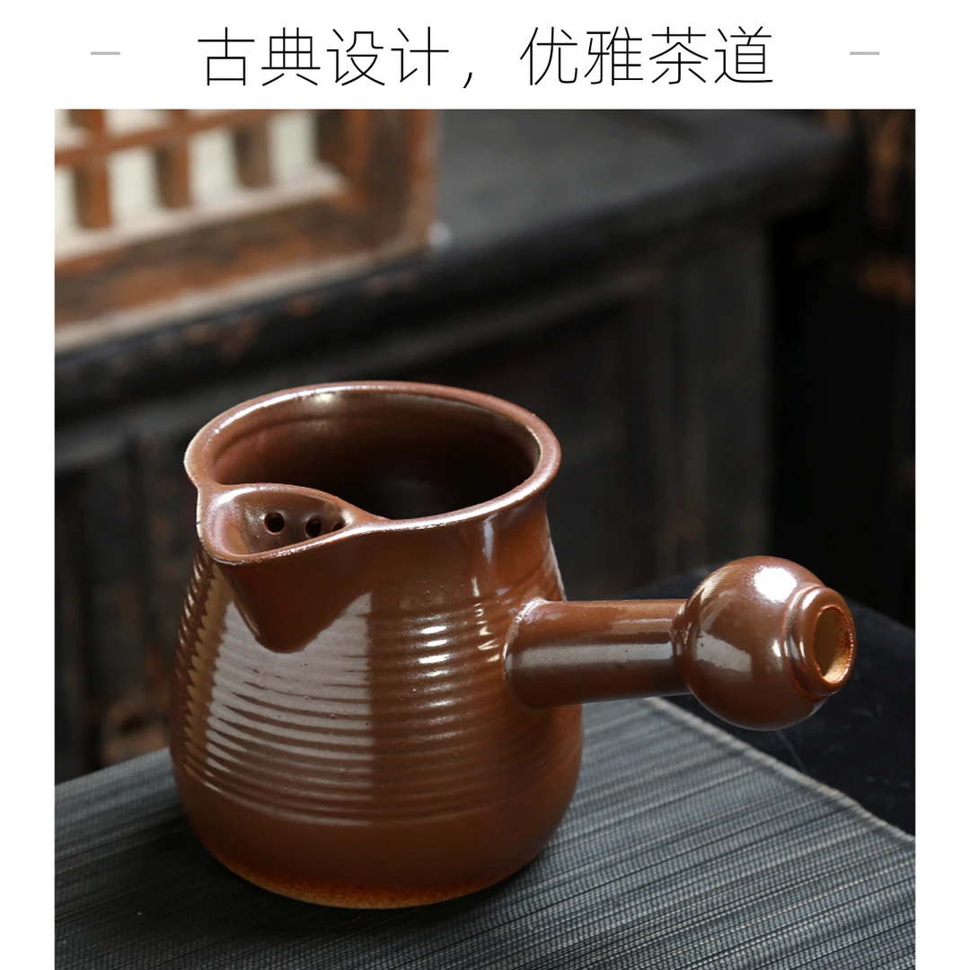 围炉茶壶围炉煮茶罐罐壶侧把奶茶煮茶壶户外碳炉家用烤火炉罐罐壶