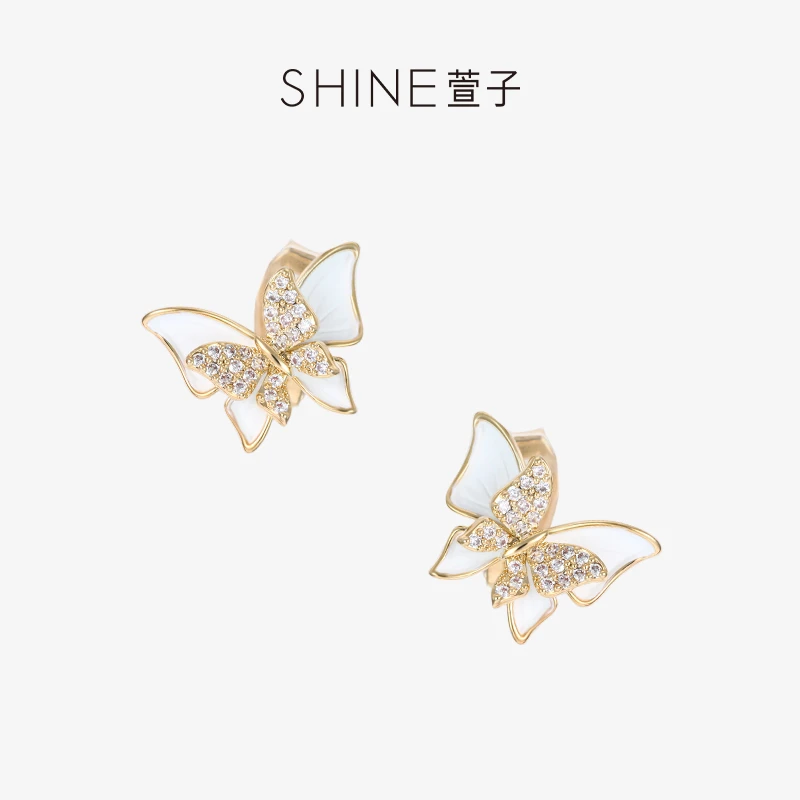 萱子 铜合金合成锆石耳饰 【品牌直营】气质小众优雅时尚耳夹无耳洞