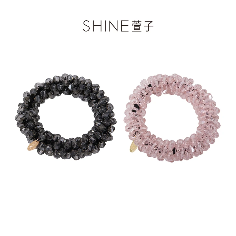 萱子时尚气质小清新SHINE高弹力简约百搭水晶皮筋发圈【MY】