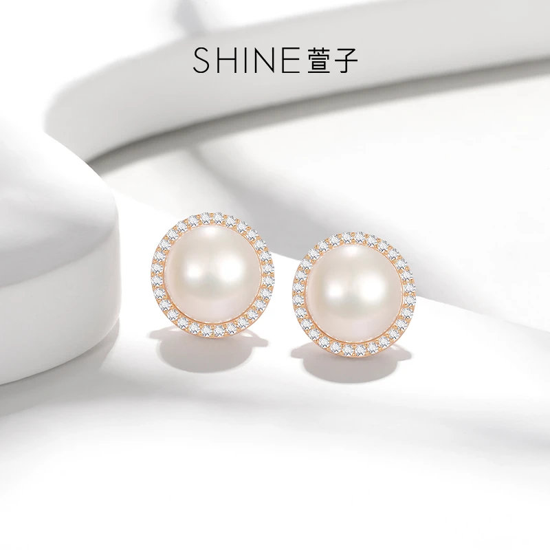 XZ/萱子饰品SHINE 气质时尚优雅淡水珍珠温柔银针耳饰简约百搭
