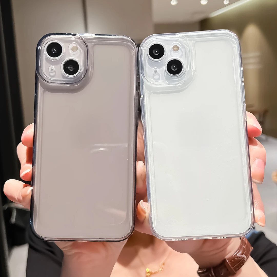 透明简约iPhone14ProMax苹果13手机壳12潮11全包XS软XR防摔78Plus