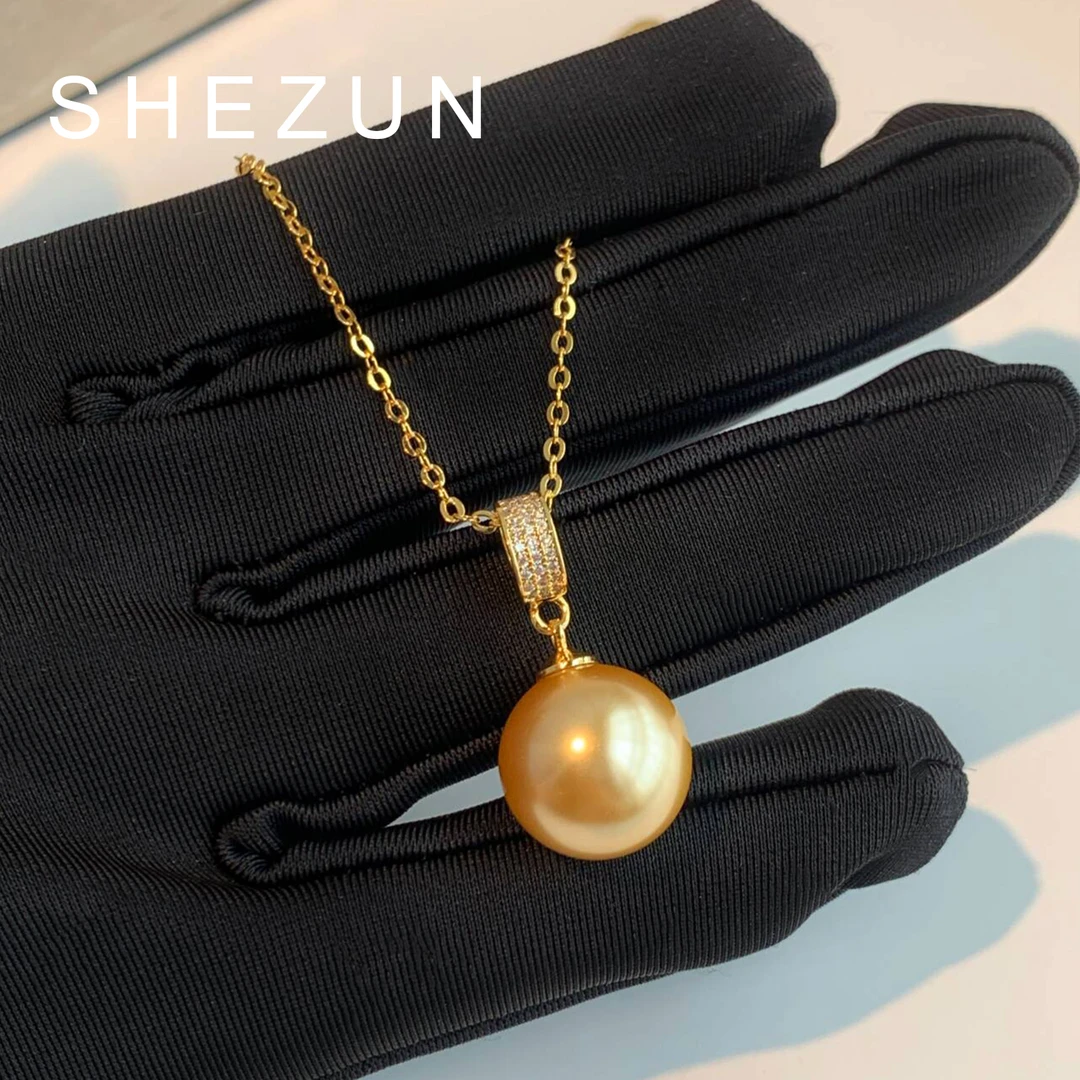 SHEZUN/奢尊 铜合金项链 金色珠珠吊坠项链女简约颈链SZ066