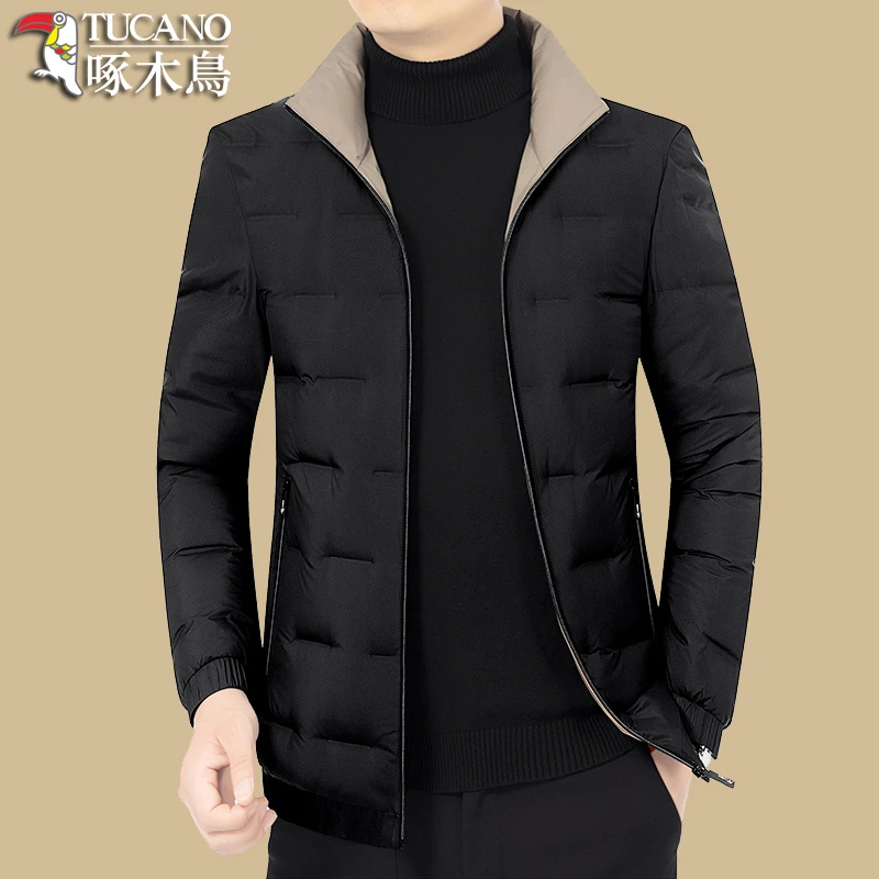 TUCANO/啄木鳥男士羽绒服立领短款休闲男装外套冬90白鸭绒羽绒衣