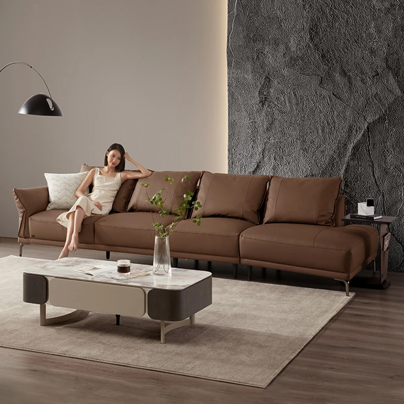 【臻选】顾家家居KUKAHOME自由躺异形沙发头层牛皮客厅坐具1198