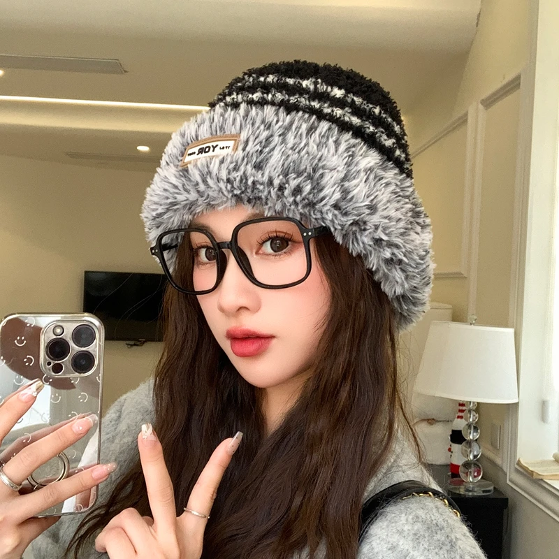 秋冬季帽子女士韩版针织帽毛线帽冬天新款蒙古帽大头护耳百搭保暖
