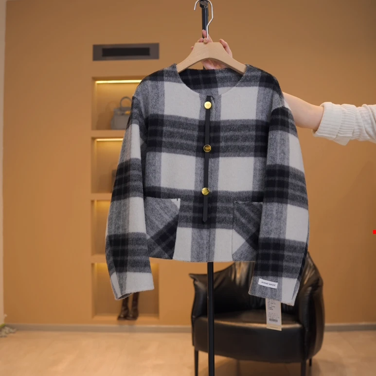 含香信纸~气质短款圆领宽松外套-Y12705-GB