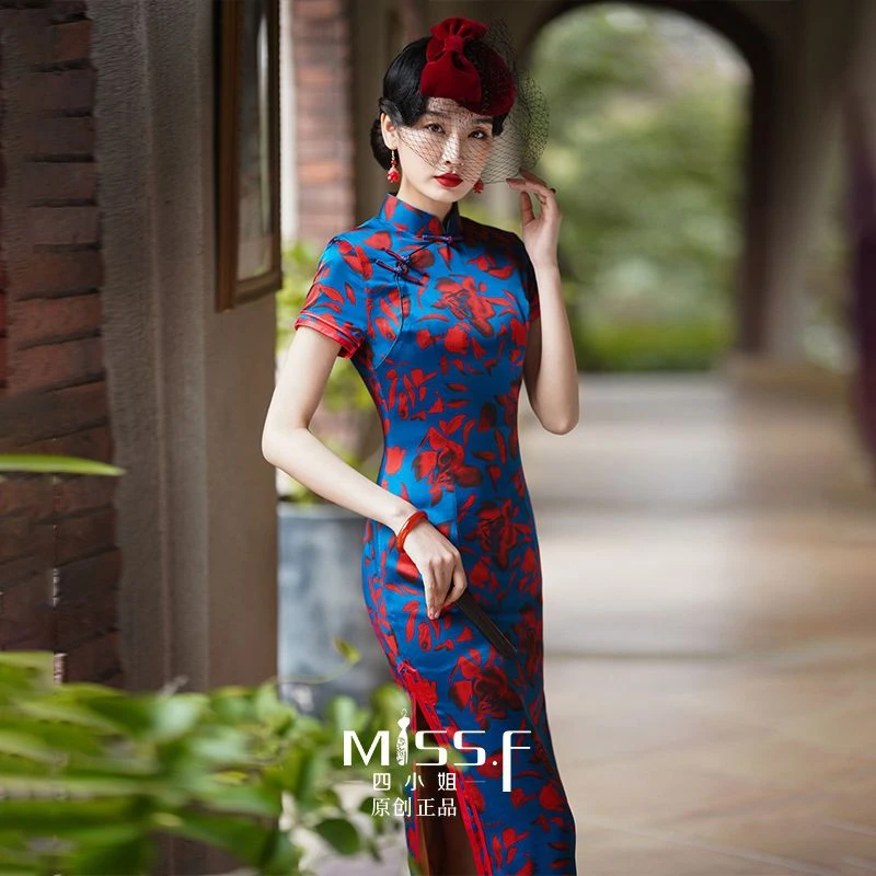 四小姐高贵真丝喜婆婆妈妈婚宴旗袍新款2023高级感年轻款气质高端