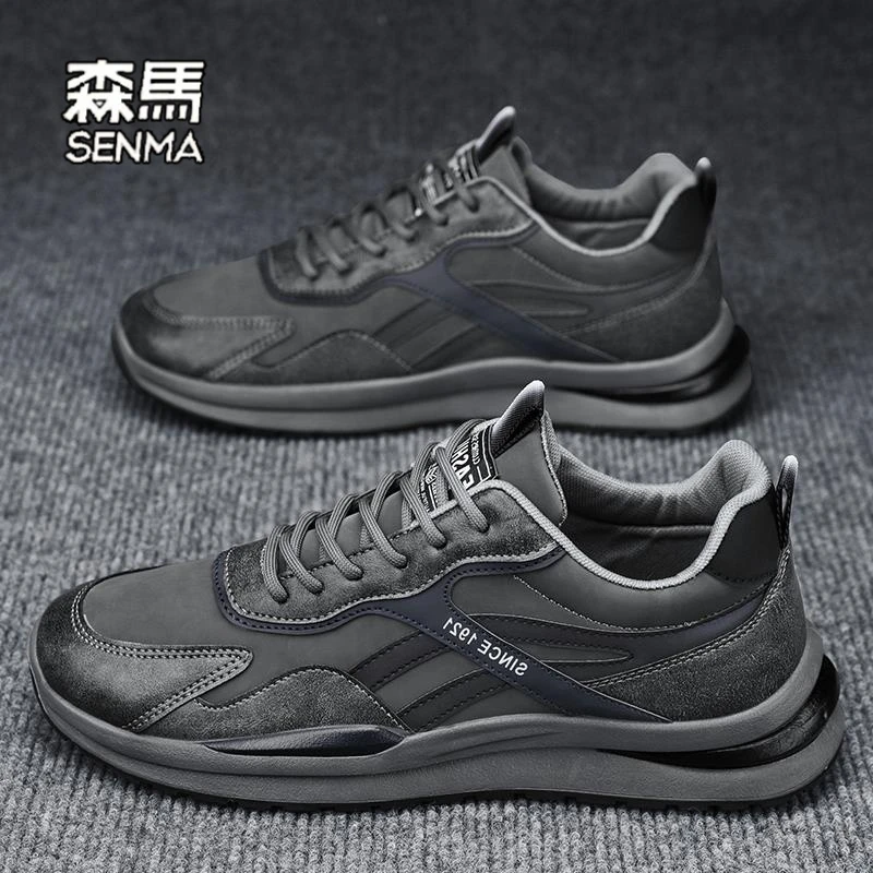 森马男鞋2023新款秋季黑色学生休闲跑步运动网红增高男士老爹潮鞋