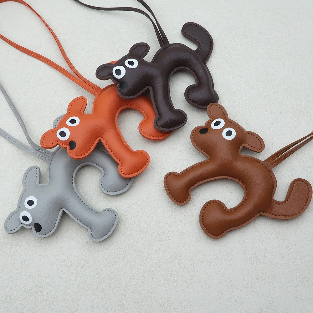 包包挂件爆款炸毛小狗 网红腊肠狗 广东皮革包挂diy