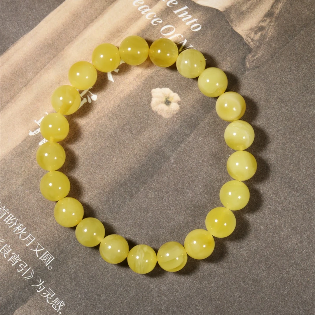 鸡油黄8mm素手链