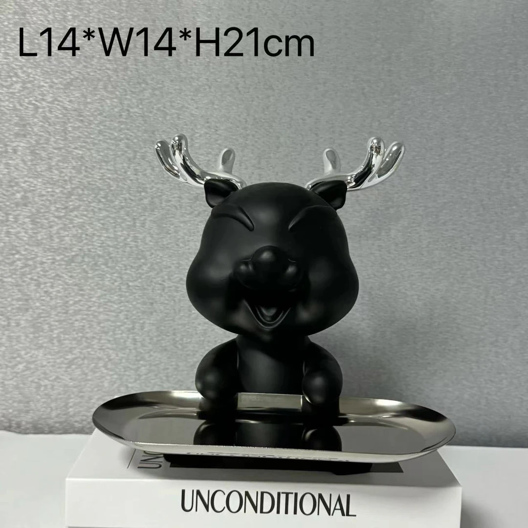 龙年托盘网红INS摆件雕塑收藏卡通轻奢客厅潮流装饰公仔送礼物