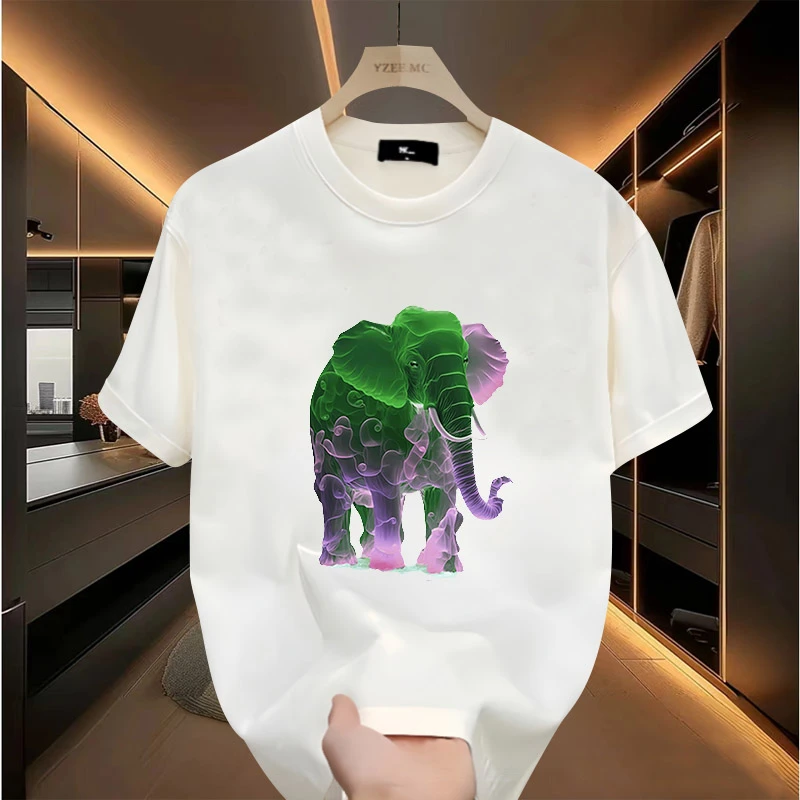 个性网红款印花男士短袖t恤夏季宽松圆领半袖百搭高档轻奢休闲潮