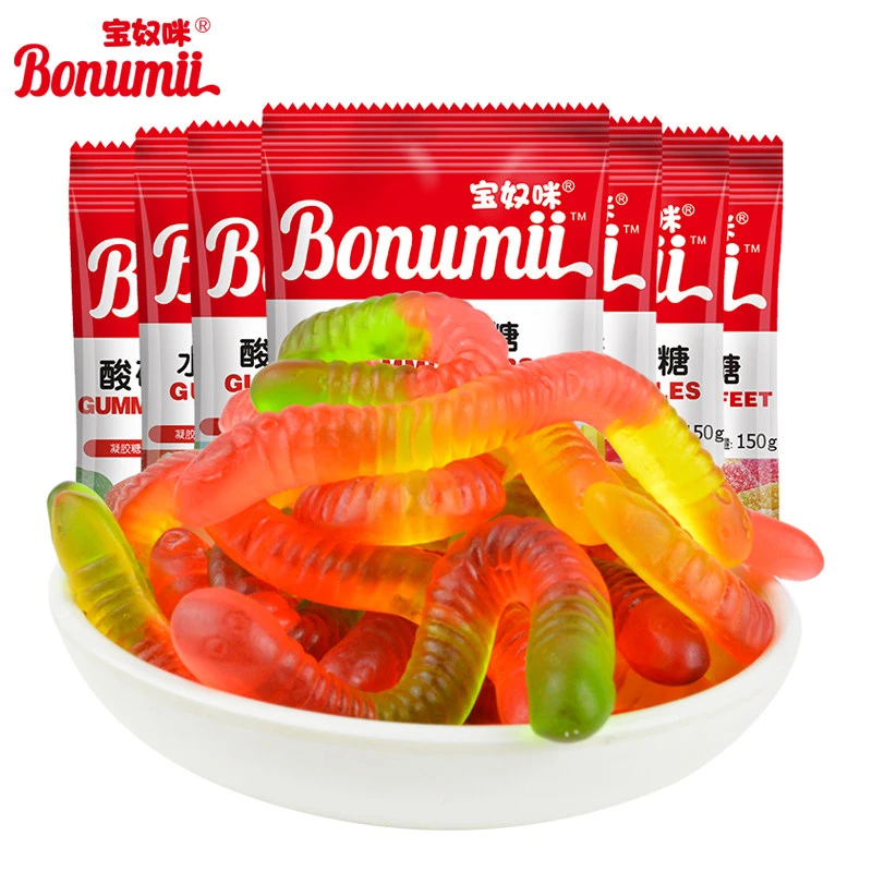 宝奴咪 宝奴咪橡皮糖qq糖果150g零食儿童可乐酸砂喜糖五彩网红
