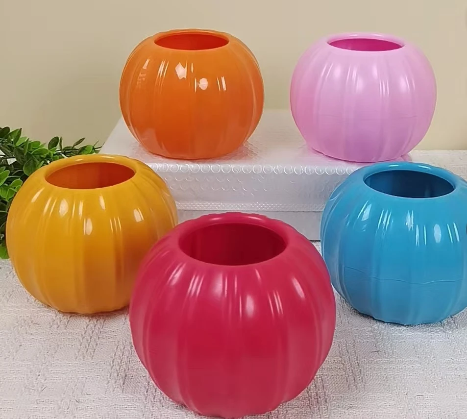 南瓜花瓶网红串珠花仿真花瓶摆件室内餐桌摆设简约防摔南瓜瓶花盆