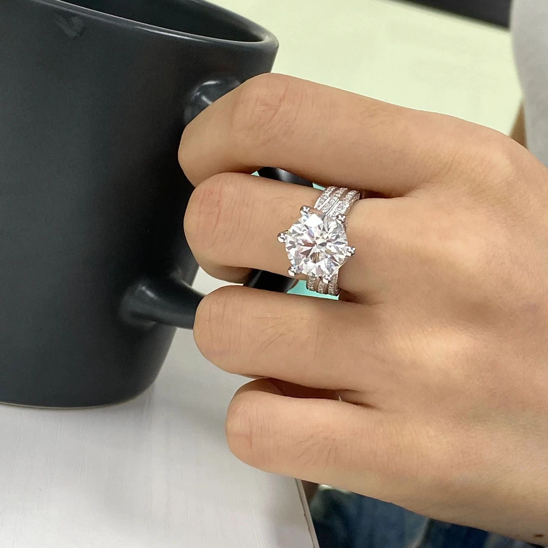 【三世情缘】3克拉-5克拉/莫桑石925银 豪镶