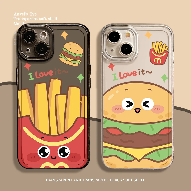 适用于苹果/华为/小米/OPPO/VIVO新款可爱趣味薯条汉堡M记手机壳