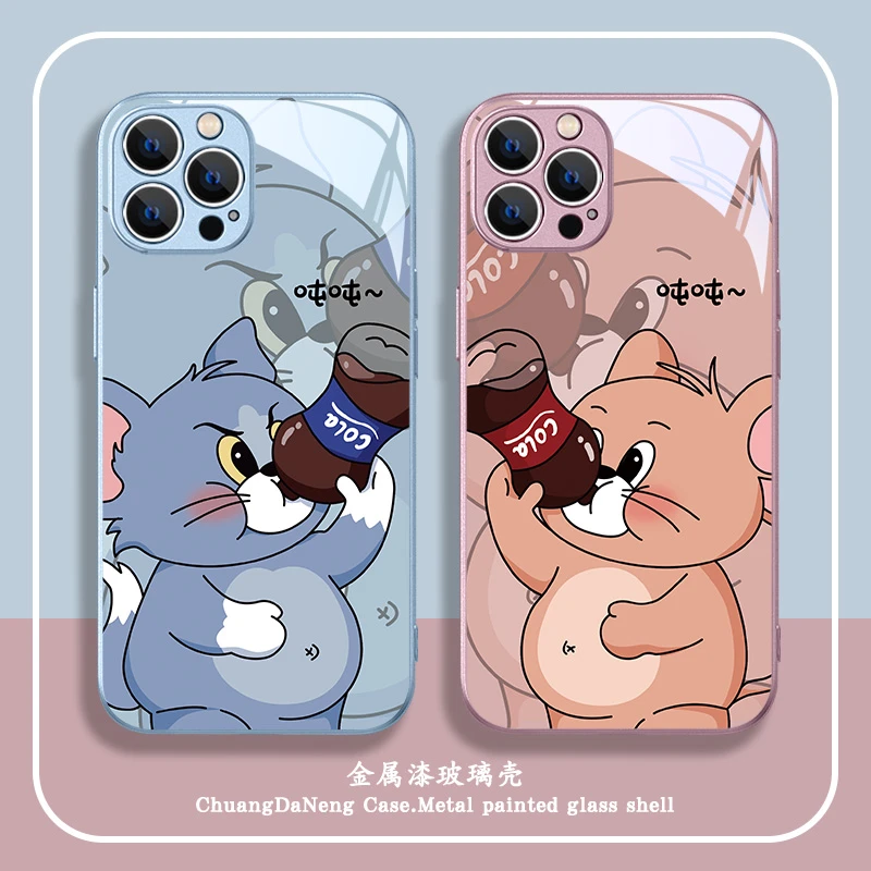 适用于苹果/华为/小米/OPPO/VIVO新款高颜值猫和老鼠情侣款手机壳