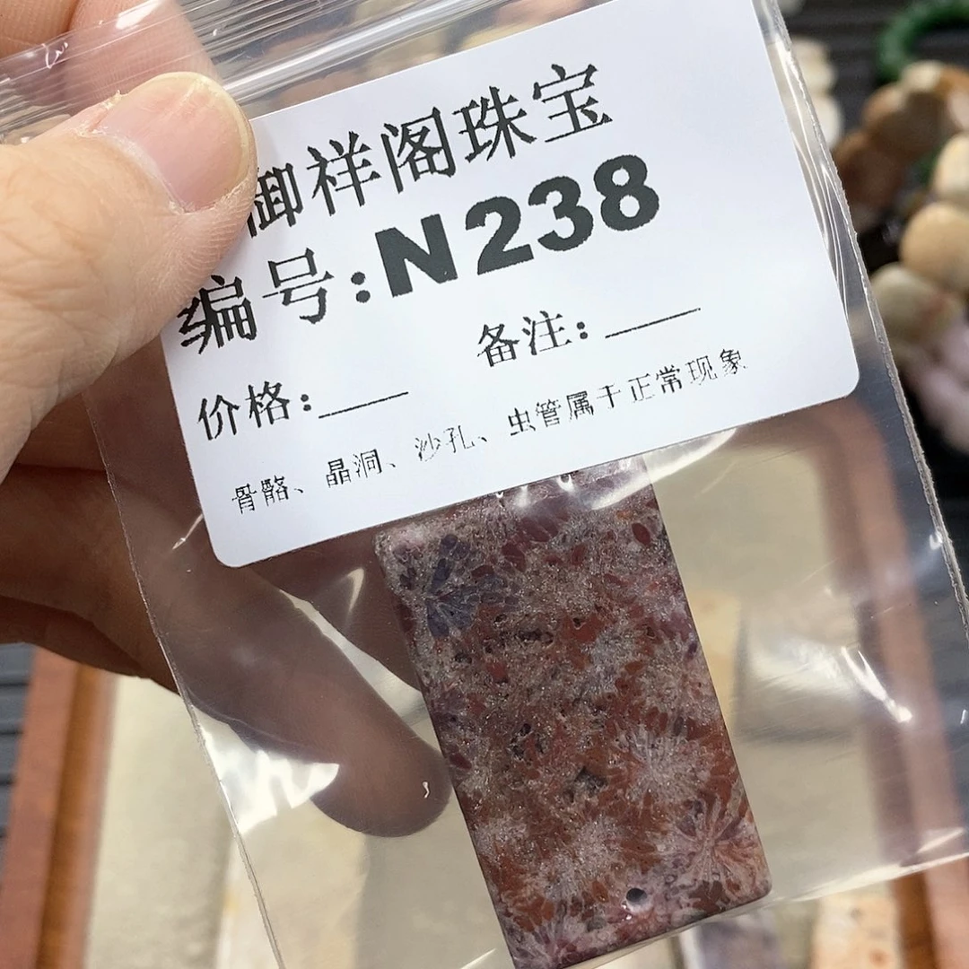 硅化珊瑚（珊瑚玉）I 未镶嵌方**圆
