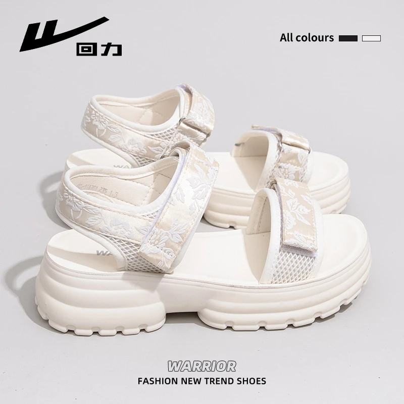 回力凉鞋女款2024新款软底外穿厚底仙女风配裙子平底露趾休闲鞋子