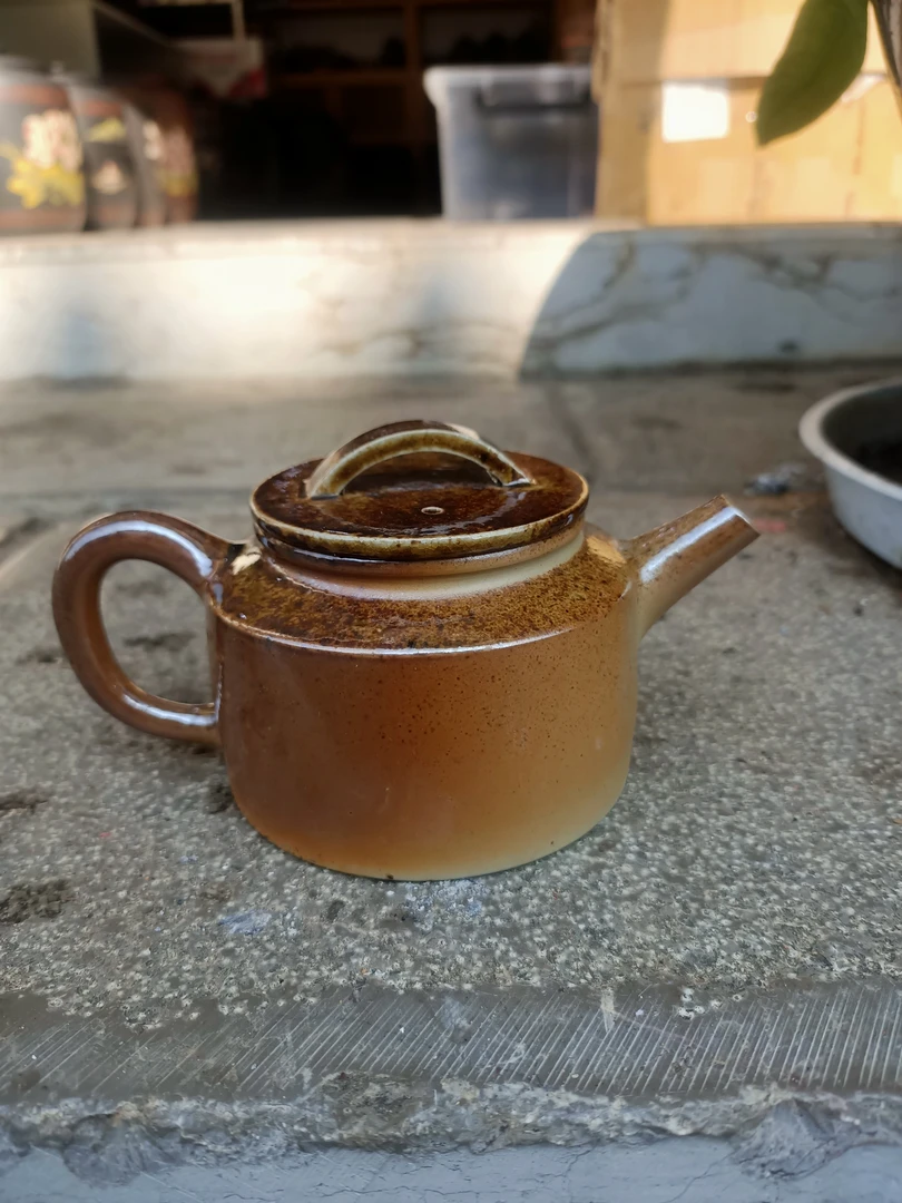 建水紫陶柴烧壶球孔出水