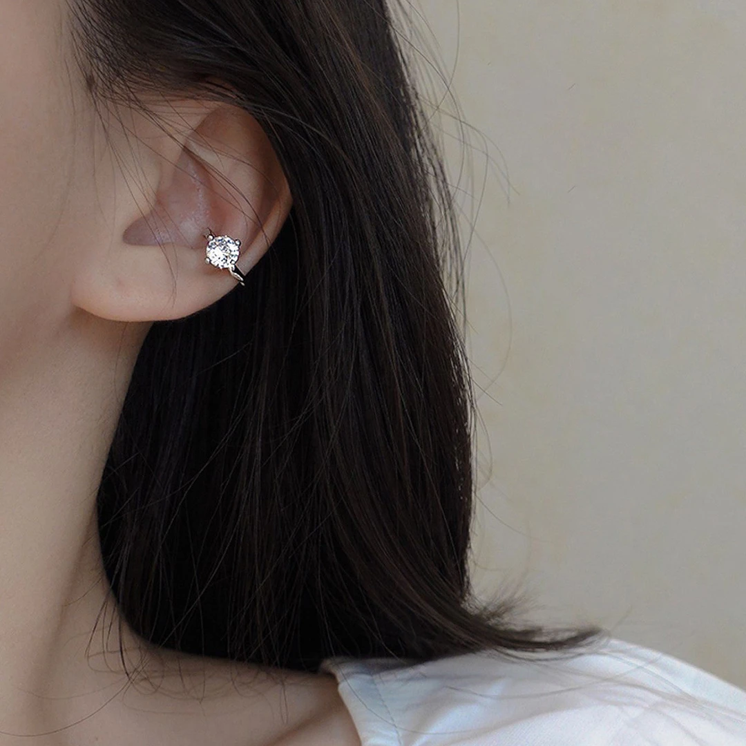 925银耳饰 单只款无耳洞独特耳夹无耳洞女高级感耳环耳饰纯银饰品