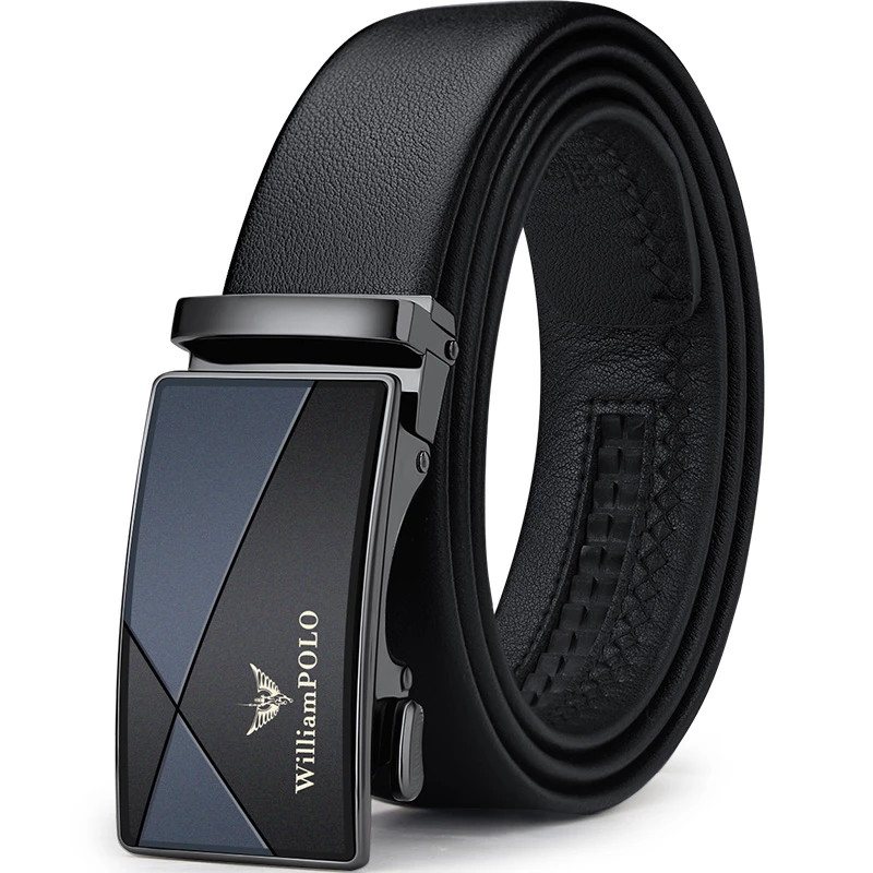 英皇保罗新款几何面男士时尚腰带百搭商务真牛皮皮带
