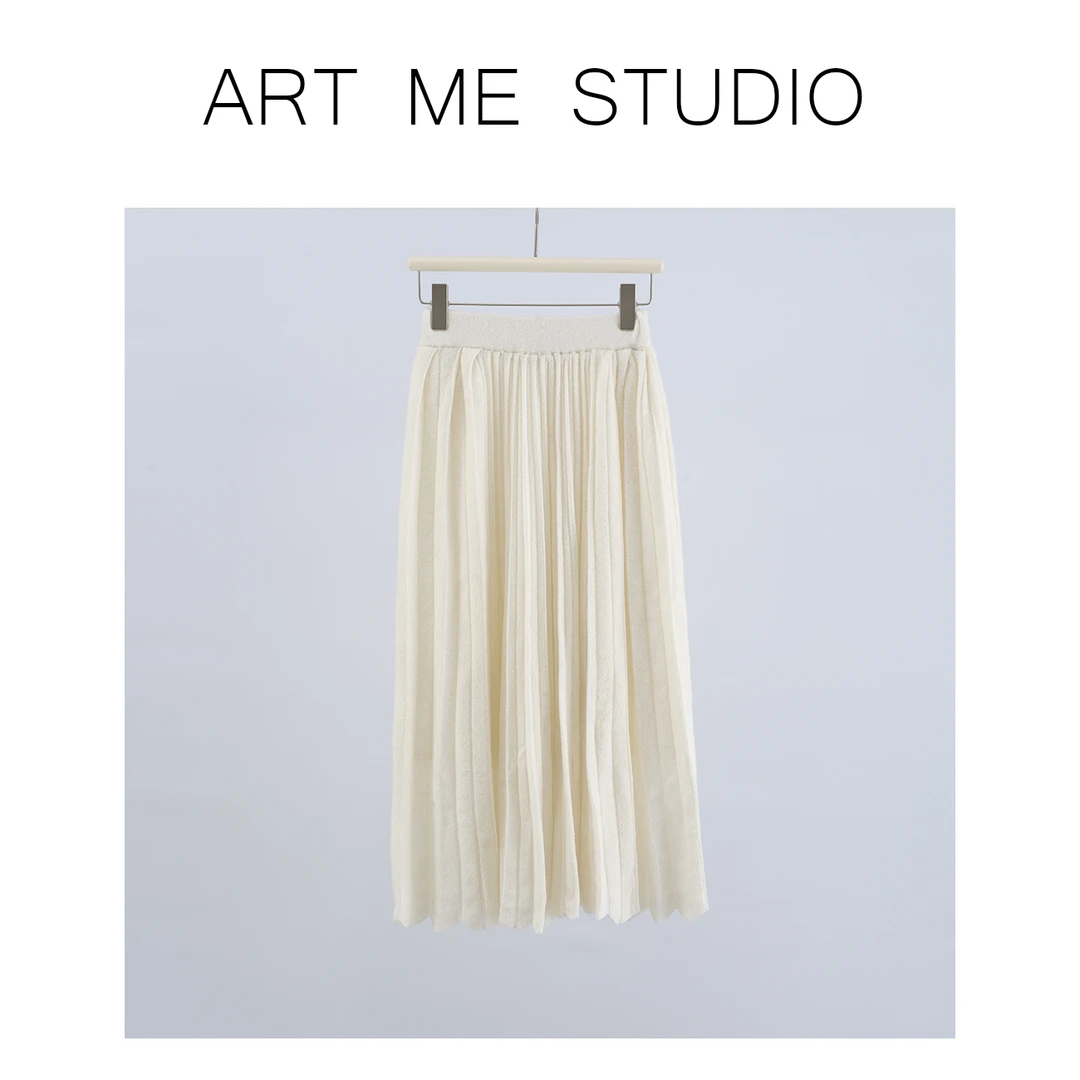 ART ME 瓜瓜呀【乳酪半裙】显瘦半身裙长款百褶裙气质时尚qbb223