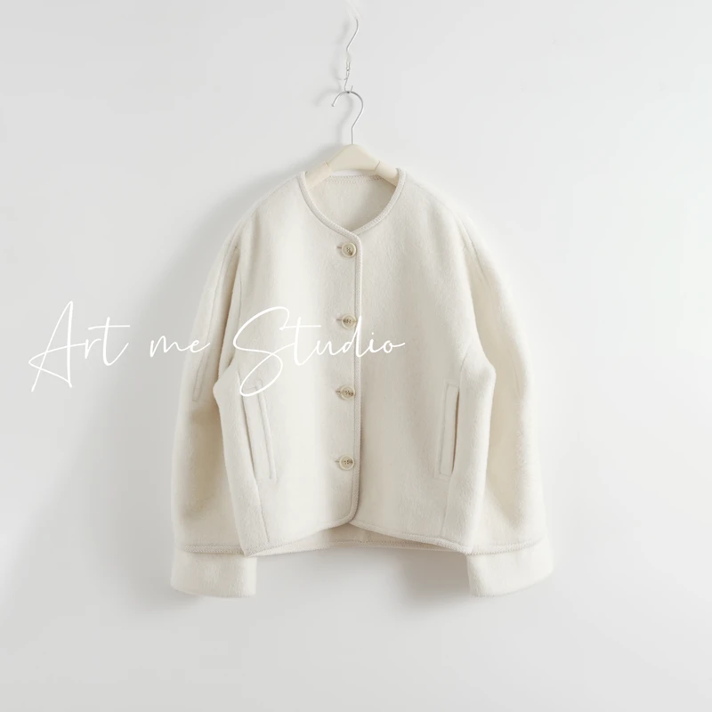 ART ME 瓜瓜呀【小苏力短大衣】毛呢短外套小香风百搭sj052