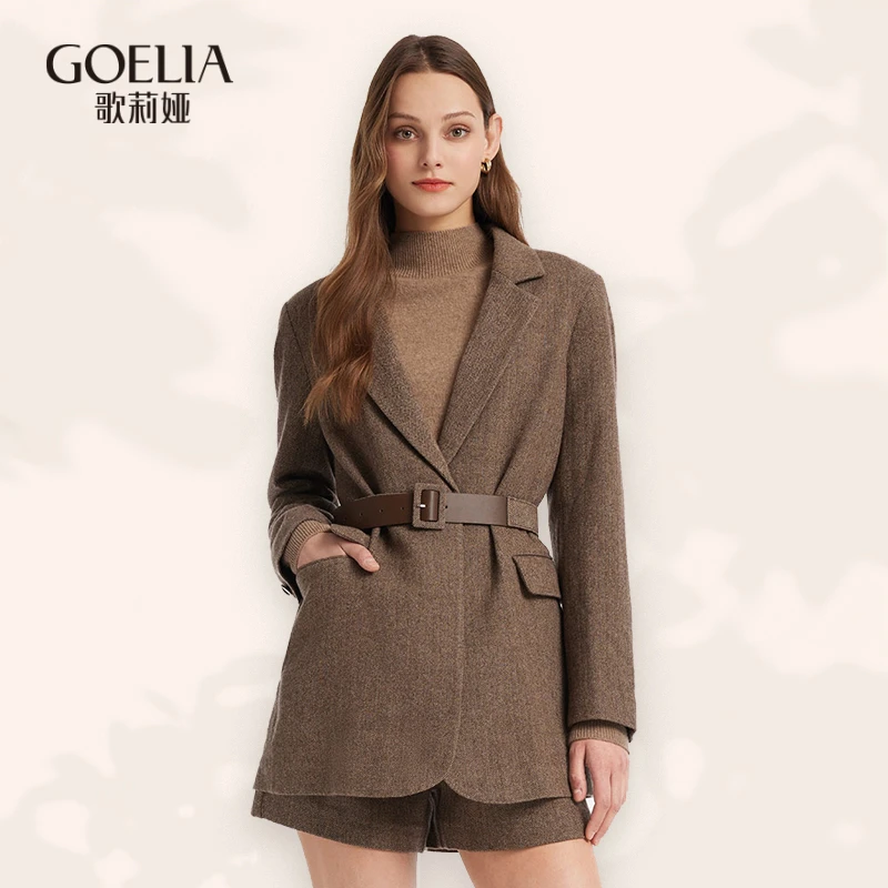 [现货] 歌莉娅 冬季新品 100%纯羊毛外套10CL6E1U0